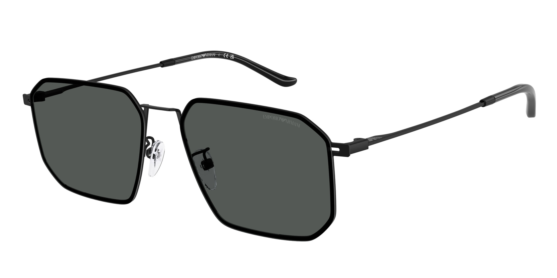 Emporio Armani EA2165D Irregular Sunglasses  300187-Matte Black 58-145-16 - Color Map Black
