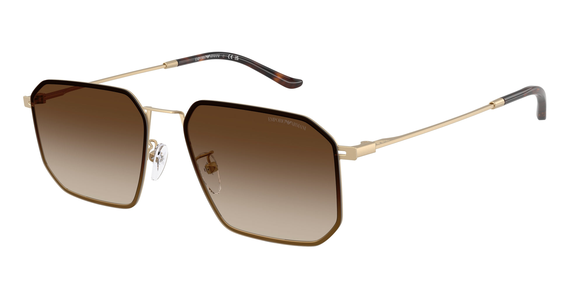 Emporio Armani EA2165D Irregular Sunglasses  300213-Matte Pale Gold 58-145-16 - Color Map Gold
