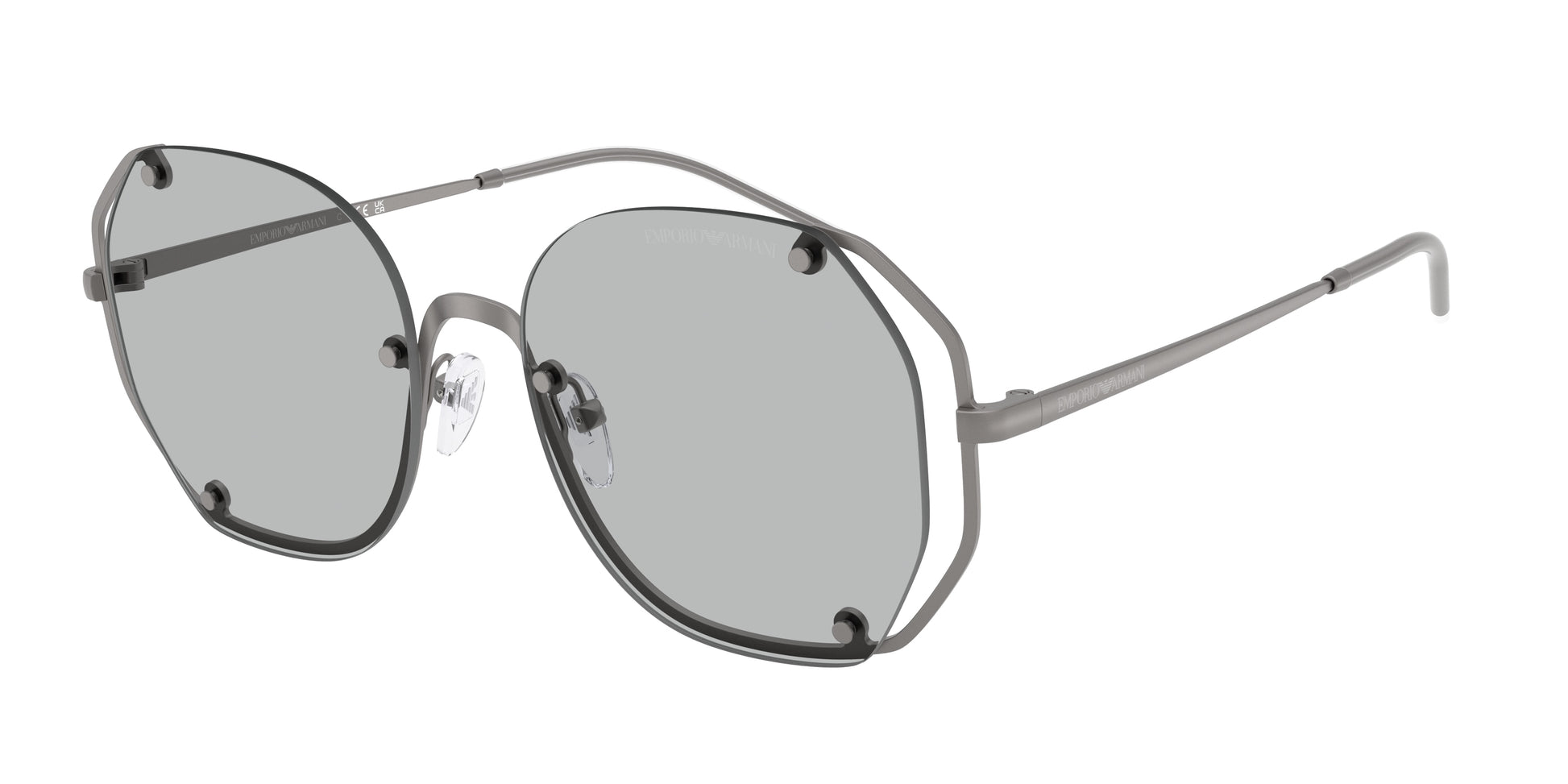 Emporio Armani EA2168 Irregular Sunglasses  300387-Matte Gunmetal 54-140-18 - Color Map Grey