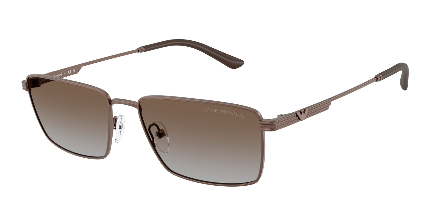 Emporio Armani EA2169 Rectangle Sunglasses  300689-Matte Bronze 57-145-17 - Color Map Copper