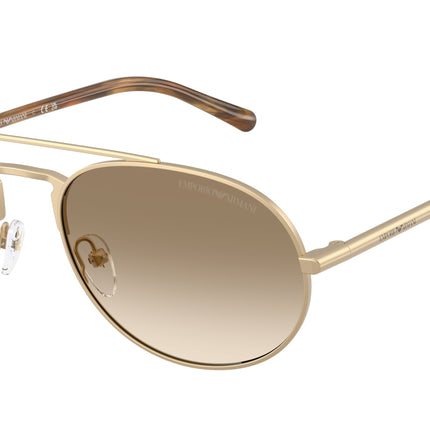 Emporio Armani EA2171 Pilot Sunglasses  300213-Matte Pale Gold 57-145-20 - Color Map Gold