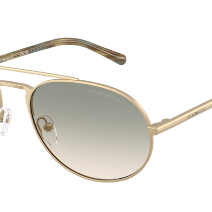 Emporio Armani EA2171 Pilot Sunglasses  30022C-Matte Pale Gold 57-145-20 - Color Map Gold