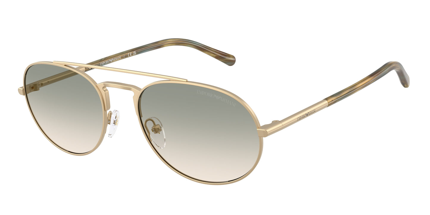 Emporio Armani EA2171 Pilot Sunglasses  30022C-Matte Pale Gold 57-145-20 - Color Map Gold