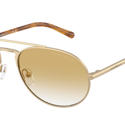 Emporio Armani EA2171 Pilot Sunglasses  30022Q-Matte Pale Gold 57-145-20 - Color Map Gold