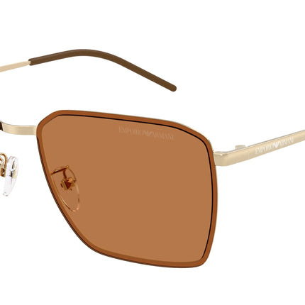 Emporio Armani EA2172D Square Sunglasses  301373-Shiny Pale Gold 60-150-17 - Color Map Gold