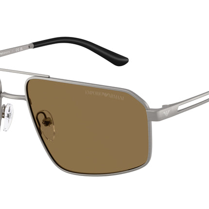 Emporio Armani EA2173 Pilot Sunglasses  303273-Brushed Matte Gunmetal 59-145-16 - Color Map Grey