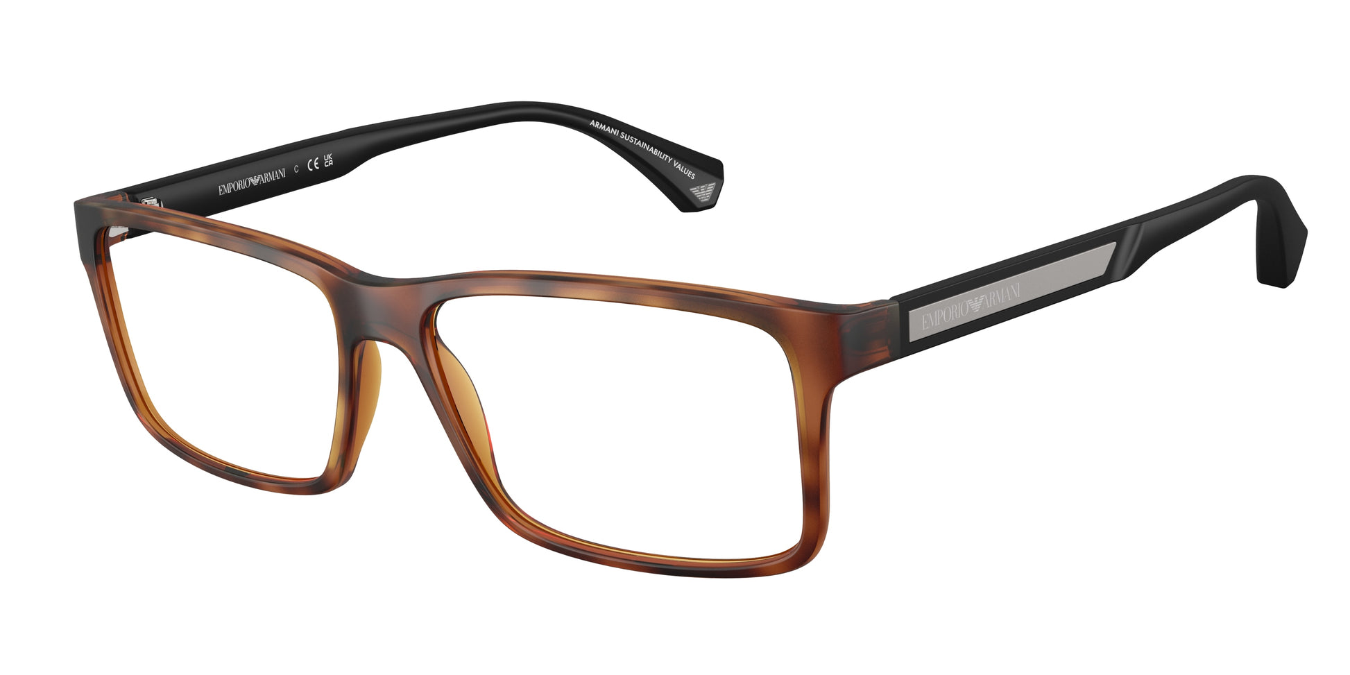 Emporio Armani EA3038 Rectangle Eyeglasses  5002-Matte Havana 56-140-16 - Color Map Tortoise