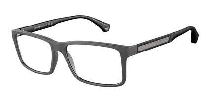 Emporio Armani EA3038 Rectangle Eyeglasses  5126-Matte Dark Grey 56-140-16 - Color Map Grey