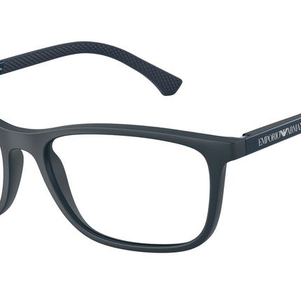 Emporio Armani EA3069 Rectangle Eyeglasses  6189-Matte Blue 55-140-17 - Color Map Blue