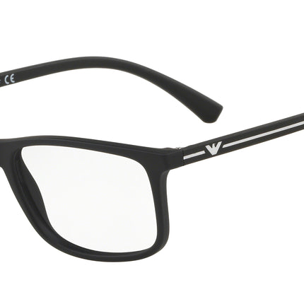 Emporio Armani EA3135F Pillow Eyeglasses  5063-Rubber Black 55-140-18 - Color Map Black