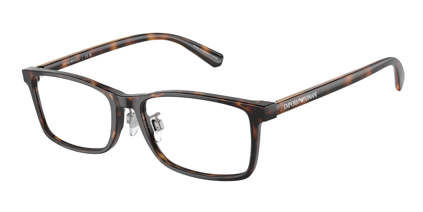 Emporio Armani EA3145D Pillow Eyeglasses  5026-Shiny Havana 55-145-17 - Color Map Tortoise