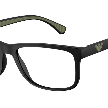Emporio Armani EA3147 Rectangle Eyeglasses  5042-Matte Black 55-142-18 - Color Map Black