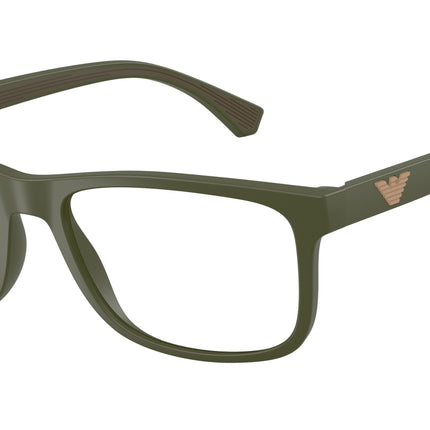 Emporio Armani EA3147 Rectangle Eyeglasses  6184-Matte Green 55-142-18 - Color Map Green