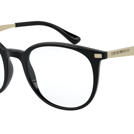 Emporio Armani EA3168 Phantos Eyeglasses  5001-Shiny Black 52-145-20 - Color Map Black