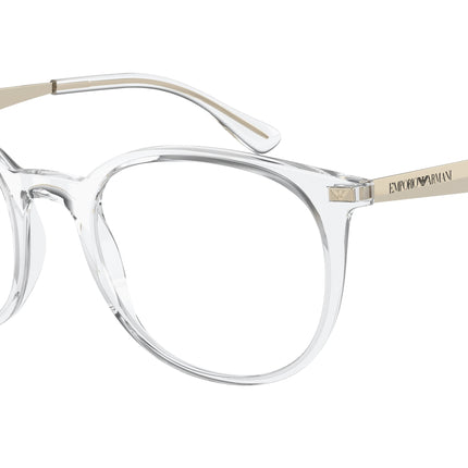 Emporio Armani EA3168 Phantos Eyeglasses  5371-Shiny Crystal 52-145-20 - Color Map Transparent