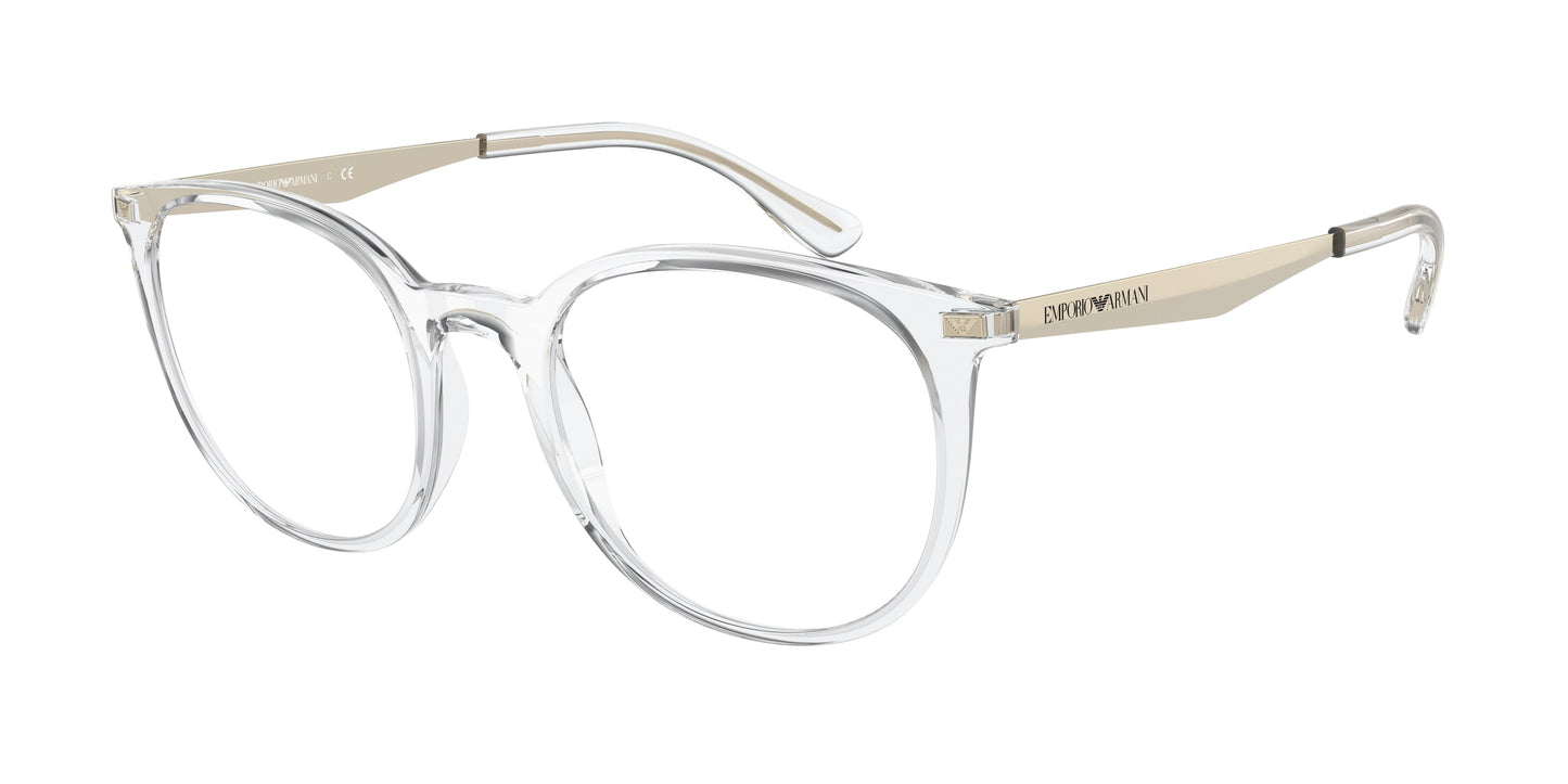 Emporio Armani EA3168 Phantos Eyeglasses  5371-Shiny Crystal 52-145-20 - Color Map Transparent