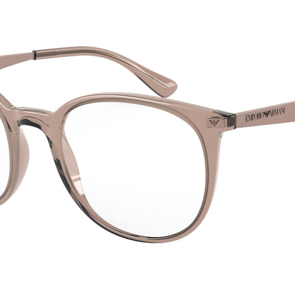 Emporio Armani EA3168 Phantos Eyeglasses  5850-Shiny Transparent Tundra 52-145-20 - Color Map Brown