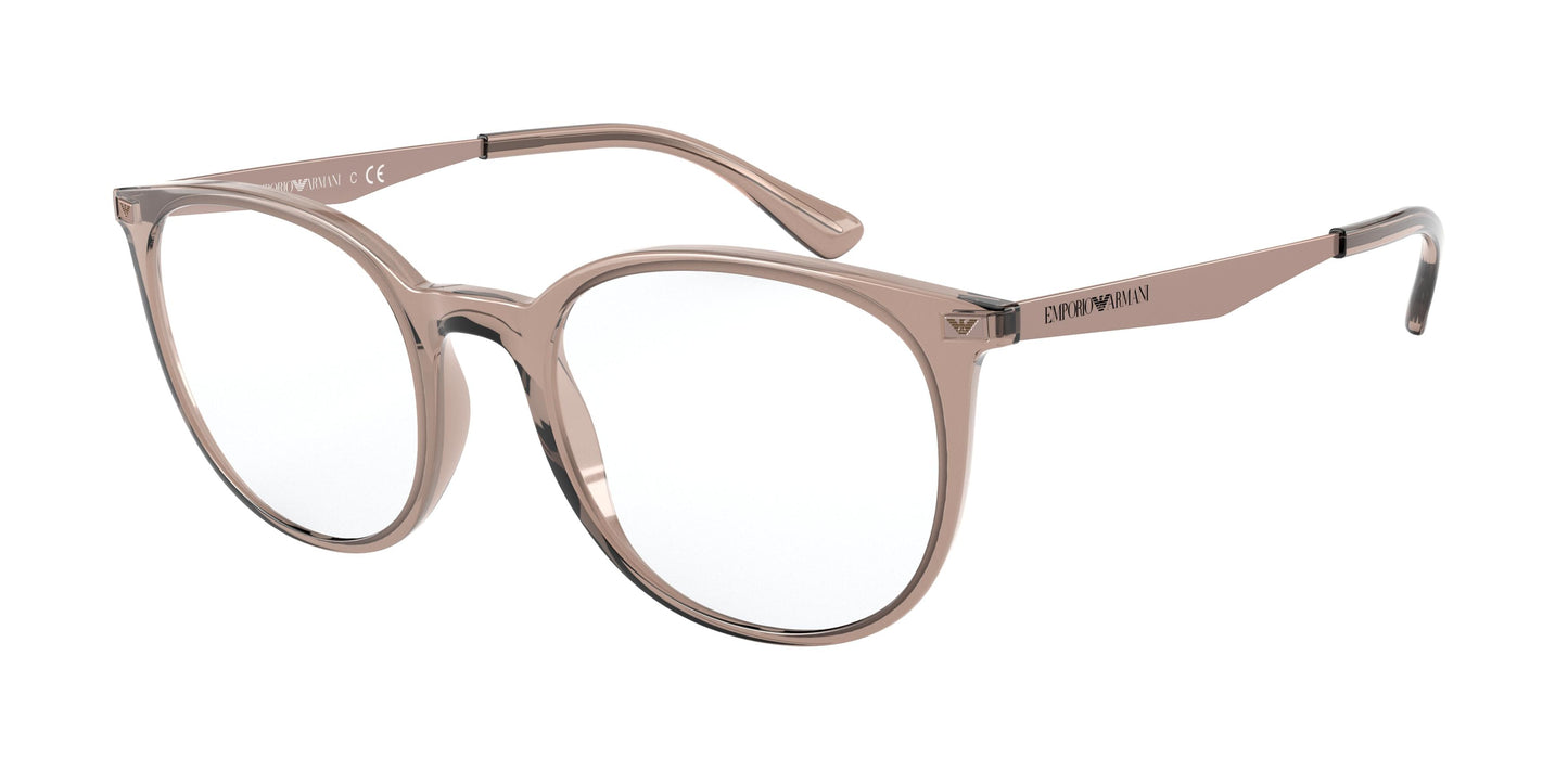 Emporio Armani EA3168 Phantos Eyeglasses  5850-Shiny Transparent Tundra 52-145-20 - Color Map Brown