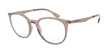 Emporio Armani EA3168 Phantos Eyeglasses  5850-Shiny Transparent Tundra 52-145-20 - Color Map Brown