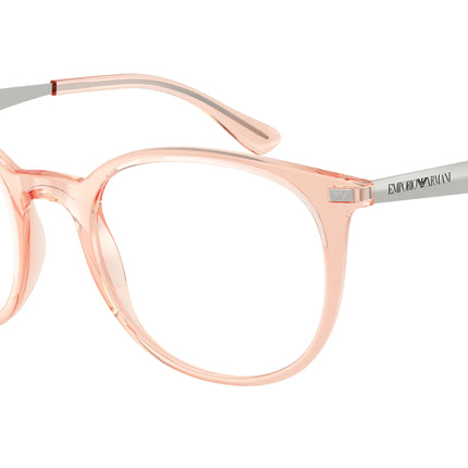 Emporio Armani EA3168 Phantos Eyeglasses  6346-Shiny Transparent Pink 52-145-20 - Color Map Pink
