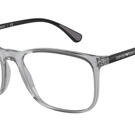 Emporio Armani EA3177 Rectangle Eyeglasses  5090-Shiny Transparent Grey 53-145-18 - Color Map Grey