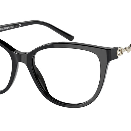 Emporio Armani EA3190 Pillow Eyeglasses  5001-Black 53-140-16 - Color Map Black