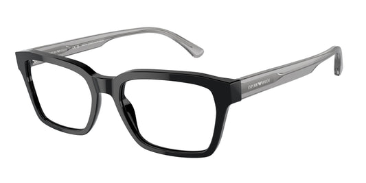 Emporio Armani EA3192 Rectangle Eyeglasses  5378-Shiny Black 53-145-18 - Color Map Black