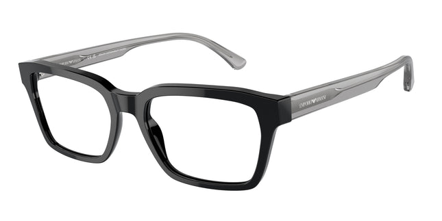 Emporio Armani EA3192 Rectangle Eyeglasses  5378-Shiny Black 53-145-18 - Color Map Black