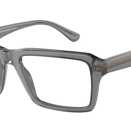 Emporio Armani EA3206 Rectangle Eyeglasses  5075-Shiny Transparent Grey 56-145-18 - Color Map Grey