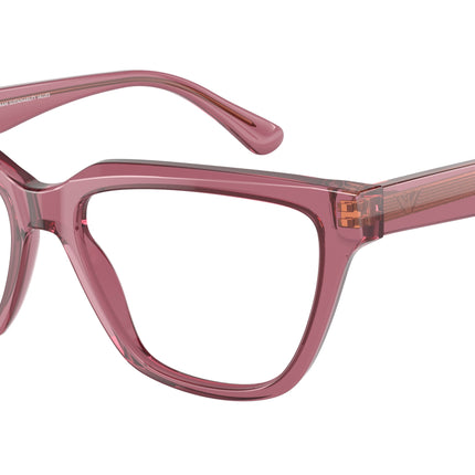 Emporio Armani EA3208 Cat Eye Eyeglasses  5544-Shiny Transparent Pink 52-140-16 - Color Map Pink