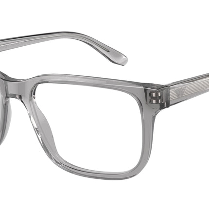 Emporio Armani EA3218 Rectangle Eyeglasses  5075-Shiny Transparent Grey 55-145-17 - Color Map Grey