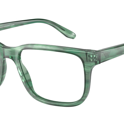 Emporio Armani EA3218 Rectangle Eyeglasses  5168-Striped Green 55-145-17 - Color Map Green