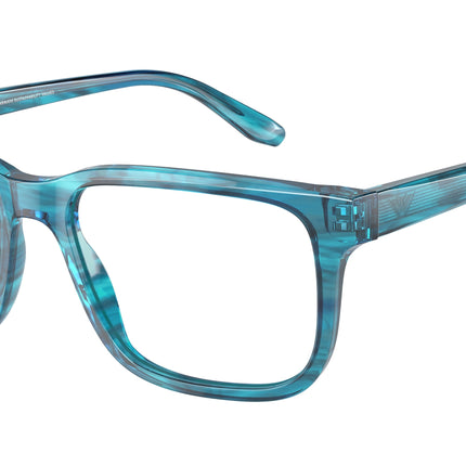 Emporio Armani EA3218 Rectangle Eyeglasses  5311-Striped Blue 55-145-17 - Color Map Blue