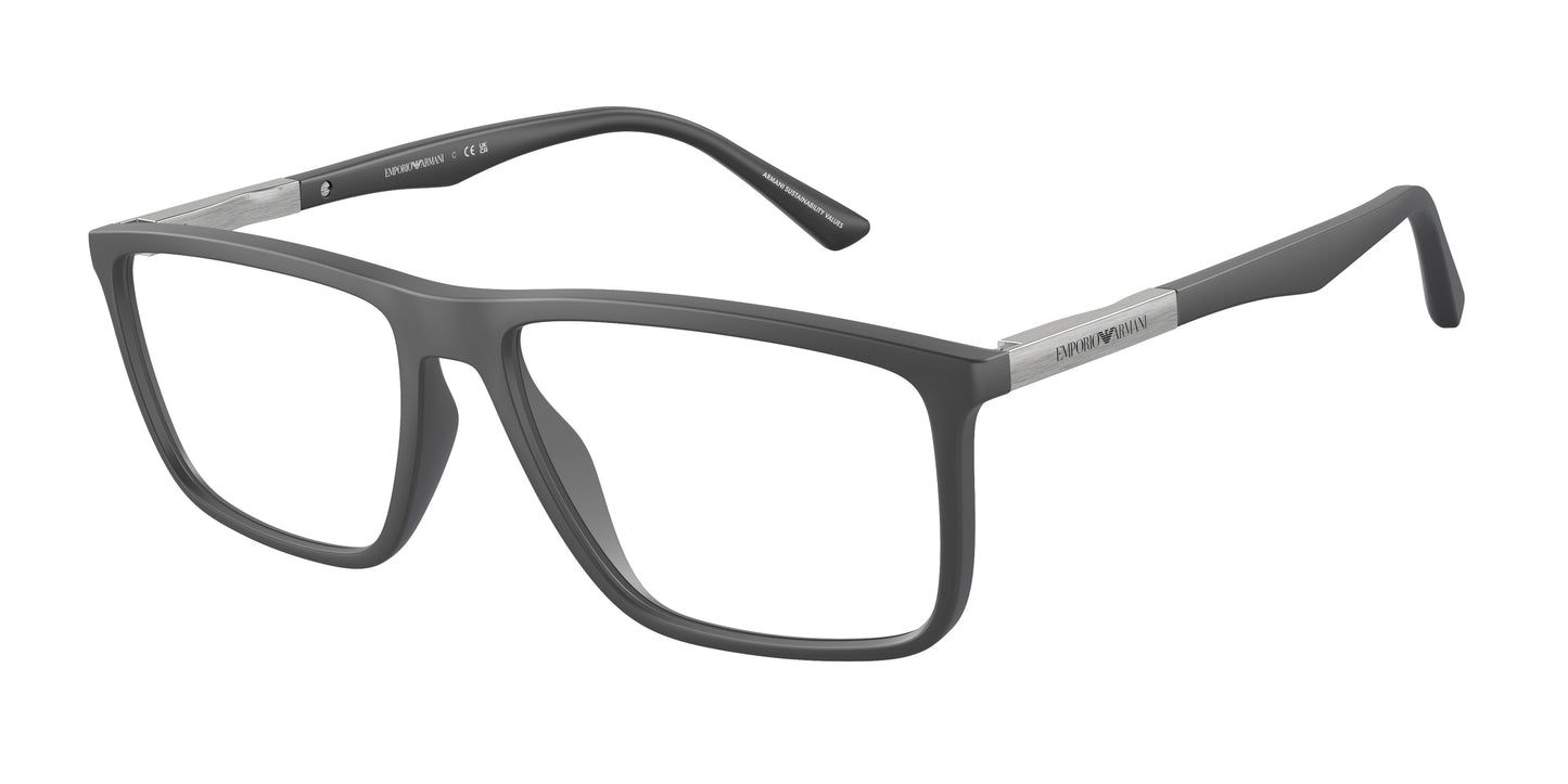 Emporio Armani EA3221 Rectangle Eyeglasses  5126-Matte Grey 54-145-16 - Color Map Grey