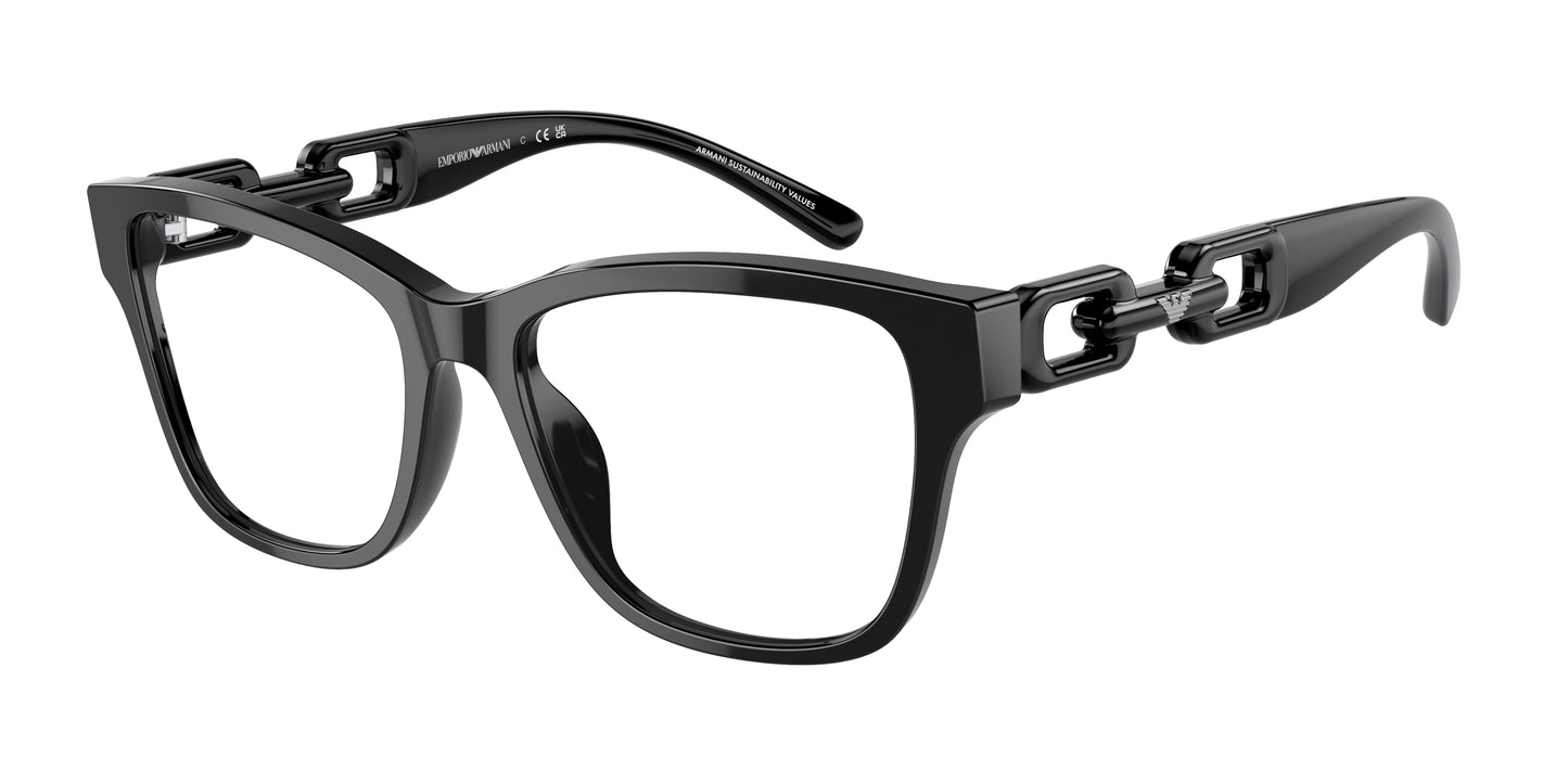 Emporio Armani EA3222U Cat Eye Eyeglasses  5017-Shiny Black 51-140-17 - Color Map Black