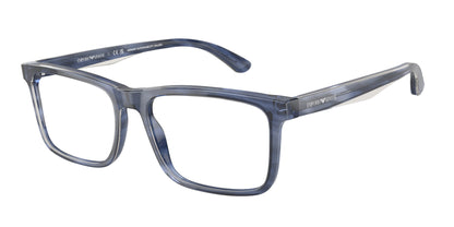 Emporio Armani EA3227 Pillow Eyeglasses  6054-Shiny Blue/Top Smoke 54-145-17 - Color Map Blue