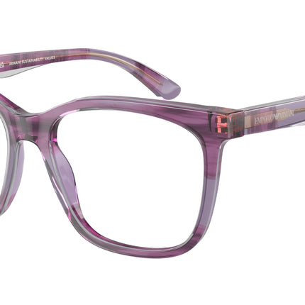 Emporio Armani EA3228 Pillow Eyeglasses  6056-Shiny Violet/Top Smoke 53-140-16 - Color Map Violet