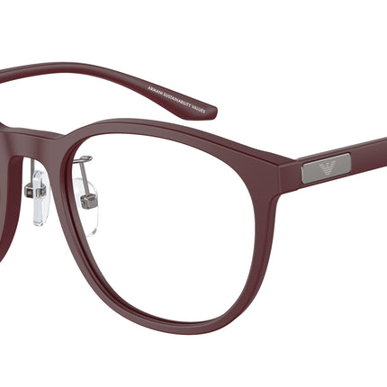 Emporio Armani EA3229F Phantos Eyeglasses  5261-Matte Bordeaux 53-145-19 - Color Map Red