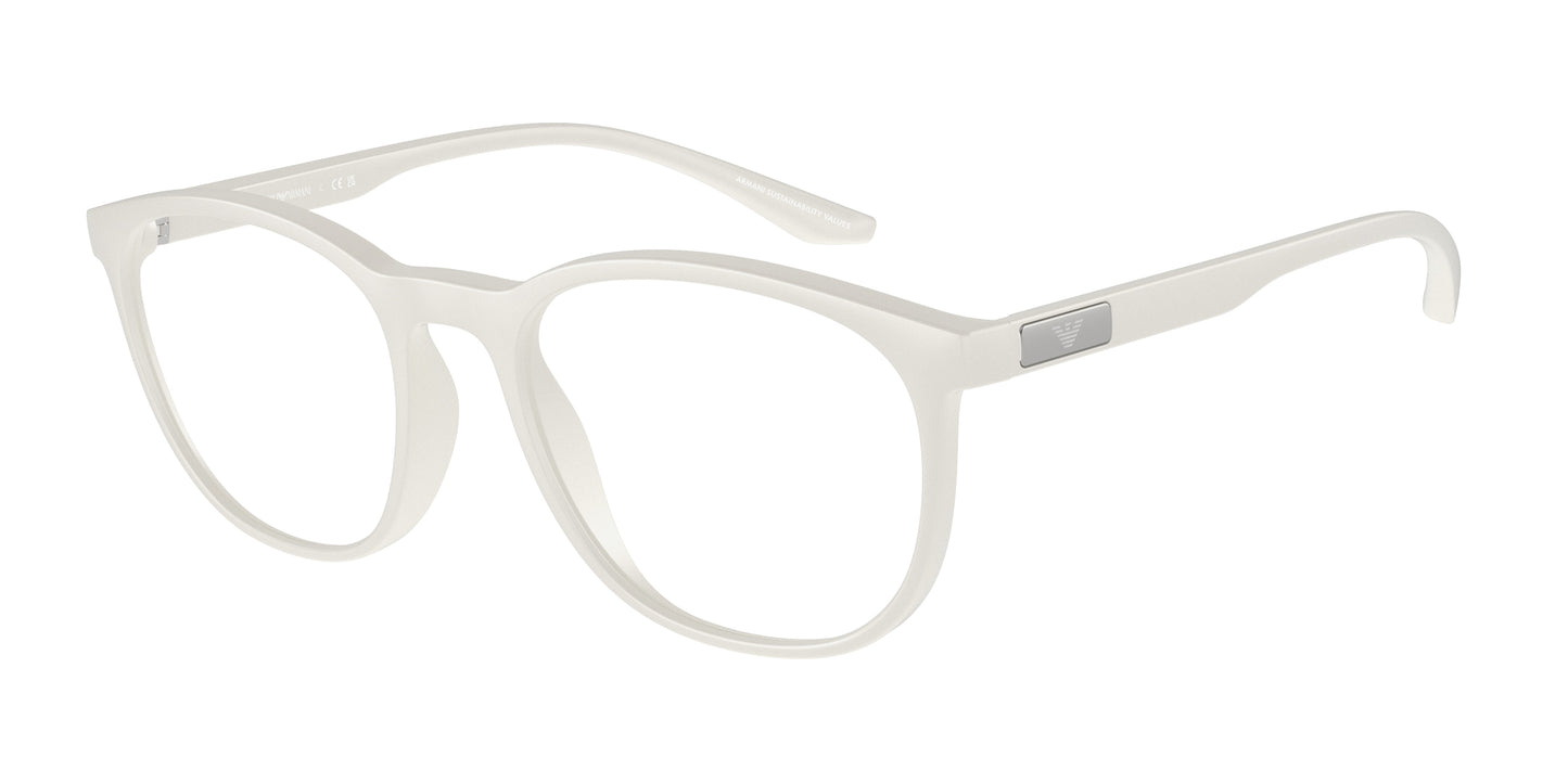 Emporio Armani EA3229 Phantos Eyeglasses  5344-Matte White 51-145-19 - Color Map White