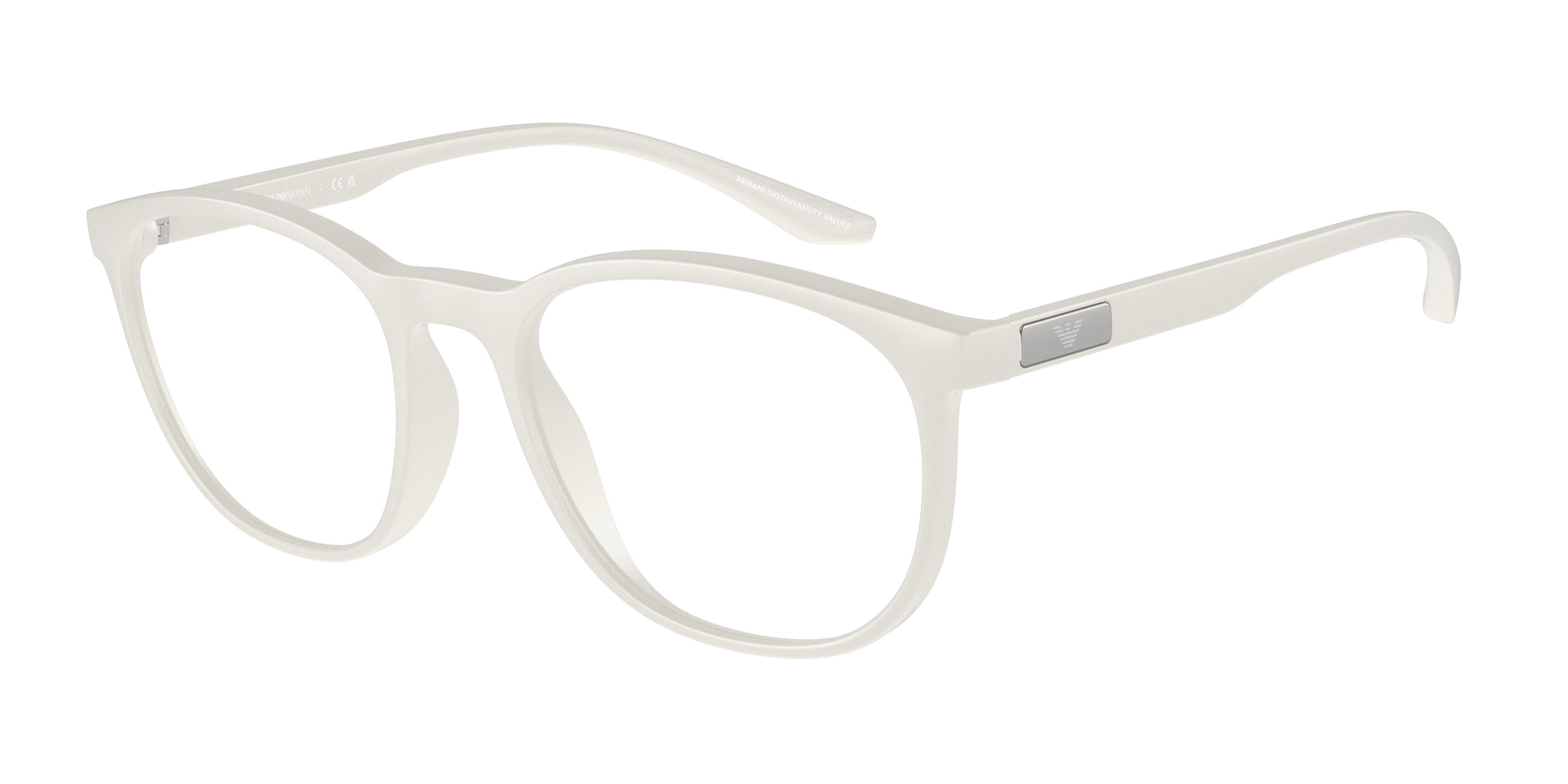 Emporio Armani EA3229 Phantos Eyeglasses  5344-Matte White 51-145-19 - Color Map White