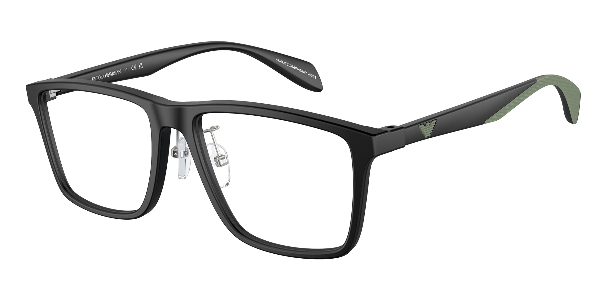 Emporio Armani EA3230F Pillow Eyeglasses  5001-Matte Black 55-145-17 - Color Map Black