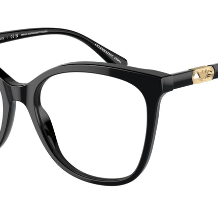 Emporio Armani EA3231 Square Eyeglasses  5378-Shiny Black 52-140-17 - Color Map Black