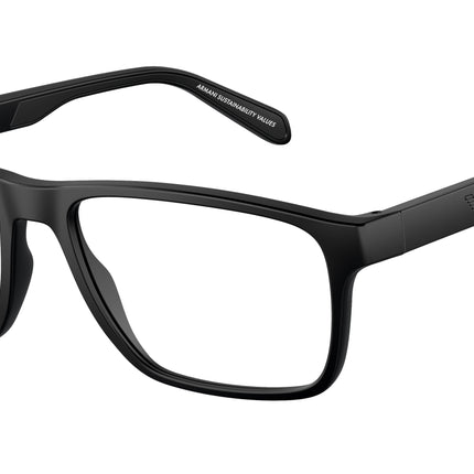 Emporio Armani EA3233 Rectangle Eyeglasses  5001-Matte Black 56-145-17 - Color Map Black