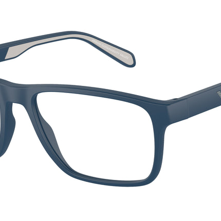 Emporio Armani EA3233 Rectangle Eyeglasses  5763-Matte Blue 56-145-17 - Color Map Blue