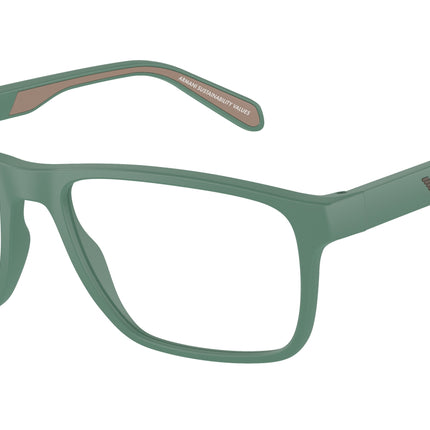 Emporio Armani EA3233 Rectangle Eyeglasses  6102-Matte Alpine Green 56-145-17 - Color Map Green