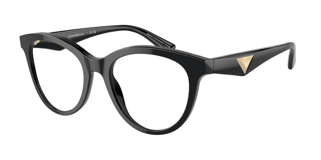 Emporio Armani EA3236 Cat Eye Eyeglasses  5017-Shiny Black 52-140-19 - Color Map Black