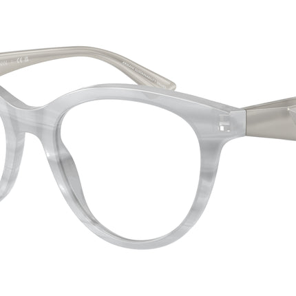 Emporio Armani EA3236 Cat Eye Eyeglasses  6114-Shiny Striped Grey 52-140-19 - Color Map Grey