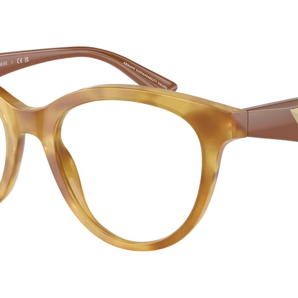 Emporio Armani EA3236 Cat Eye Eyeglasses  6115-Shiny Light Havana 52-140-19 - Color Map Brown