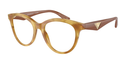 Emporio Armani EA3236 Cat Eye Eyeglasses  6115-Shiny Light Havana 52-140-19 - Color Map Brown