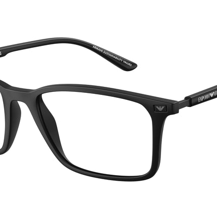 Emporio Armani EA3237 Rectangle Eyeglasses  5001-Matte Black 55-145-18 - Color Map Black
